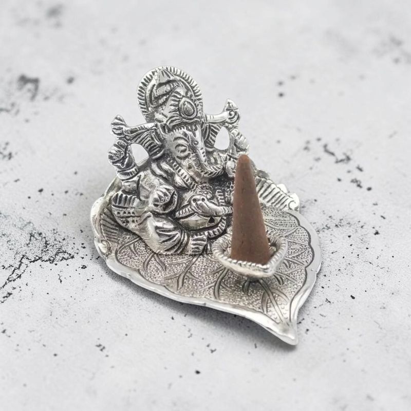 Porte-Encens Ganesh en Aluminium – Pour Cône d’Encens