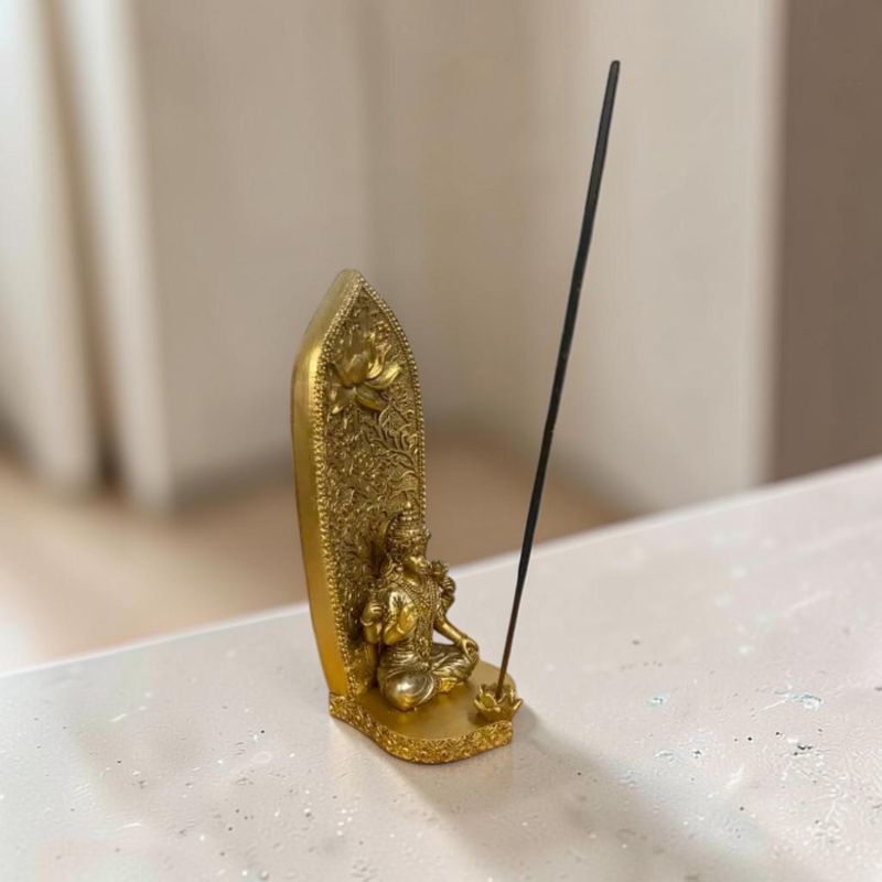 Porte-Encens Shiva en Résine – Lotus &amp; Bâtonnet d’Encens