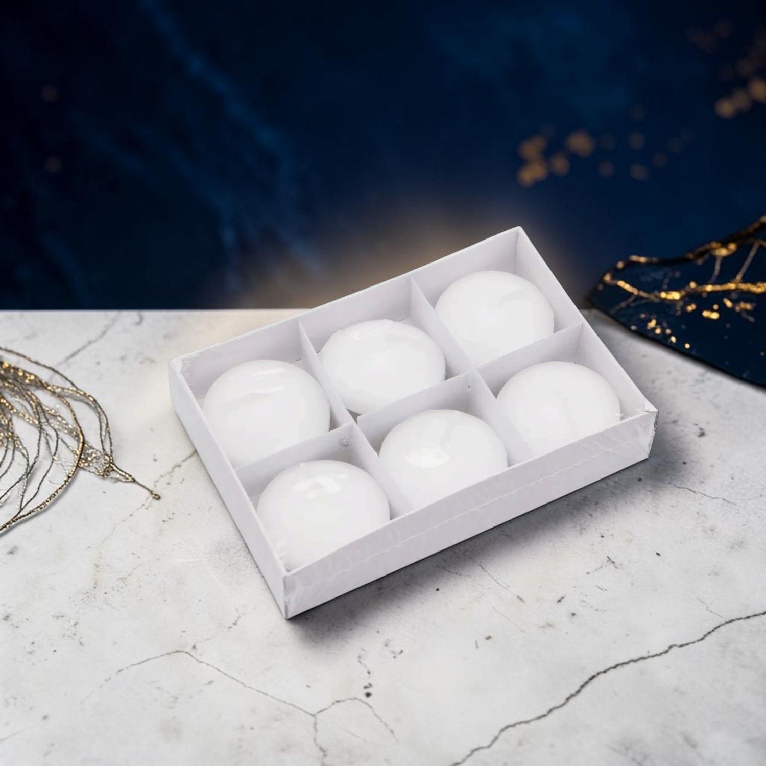 Pack de 6 Bougies Flottantes Blanches – Élégance &amp; Sérénité