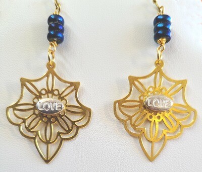 Love badges with blue