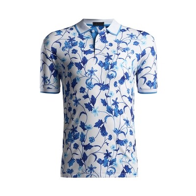 G/FORE Printed Floral Polo (Snow)