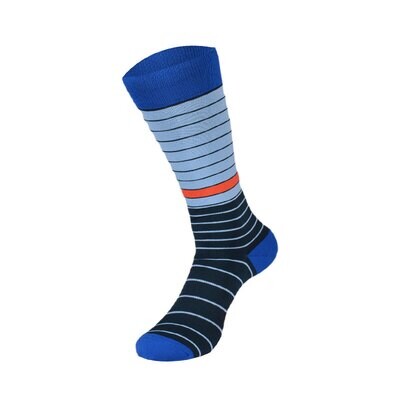 G/FORE Mixed Stripe Crew Socks (Vista Blue)