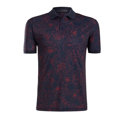 G/FORE Men&#39;s Outline Floral Polo