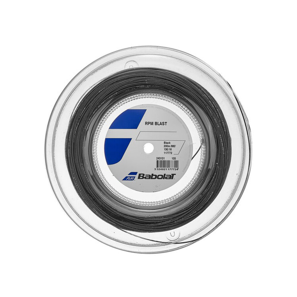 Babolat Tennis String RPM Blast 200M (Reel), GAUGE: 130/16 Gauge, COLOR: Black