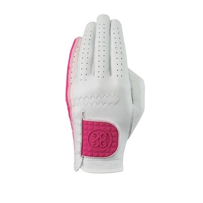 G/FORE Women's Plus Glove (Snow/Day Glo Pink)