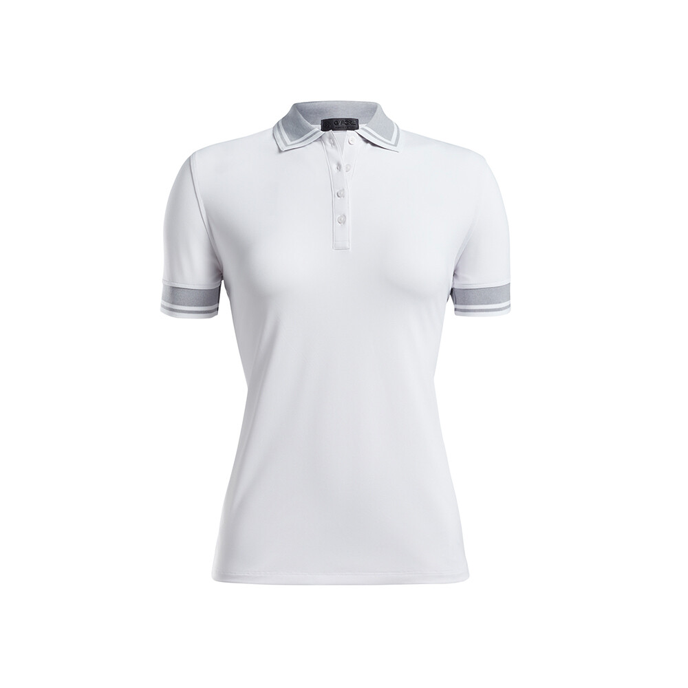 G/FORE Ladies Tux Polo, COLOR: Snow, SIZES: M