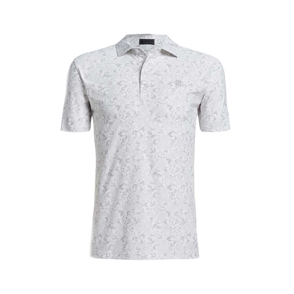 G/FORE Men&#39;s Neutral Floral Polo, SIZES: M
