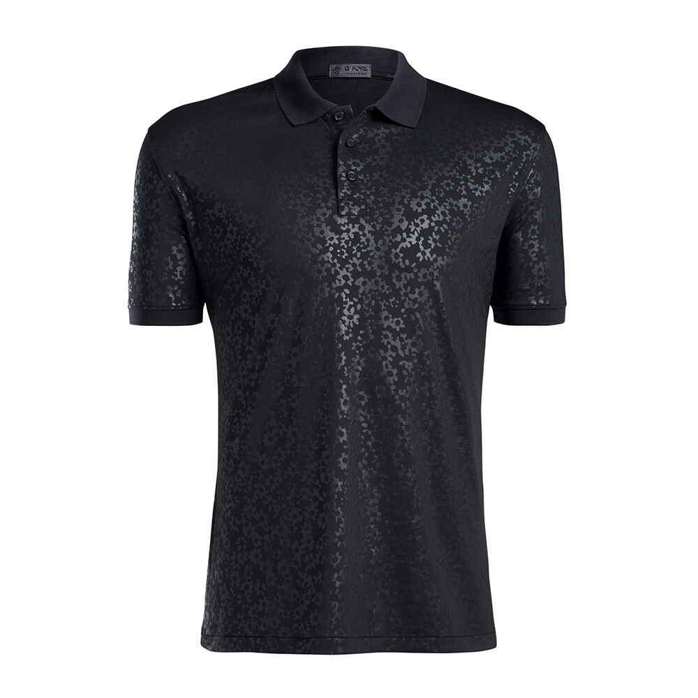 G/FORE Men’s Embossed Floral Polo (Onyx)