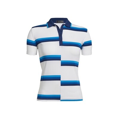 G/FORE Women’s Offset Stripe Jersey Polo (Snow)