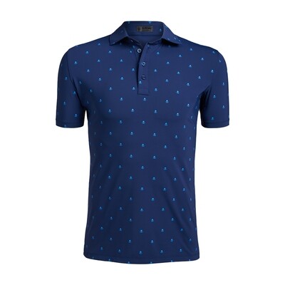 G/FORE Men&#39;s Skull &amp; T&#39;s Ice Nylon Slim Fit Polo