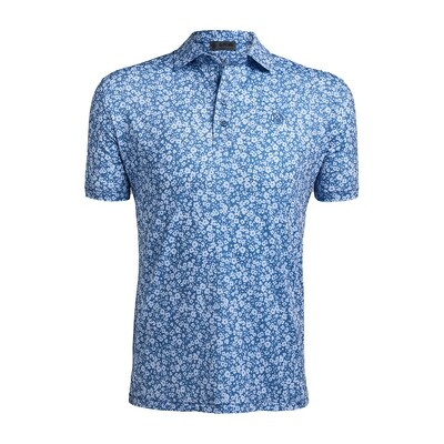 G/FORE Men's Mini Floral Tech Jersey Slim Fit Polo