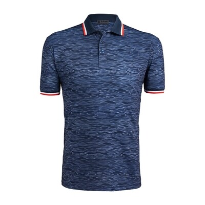 G/FORE Men&#39;s Wave Tech Jersey Rib Collar Slim Fit Polo