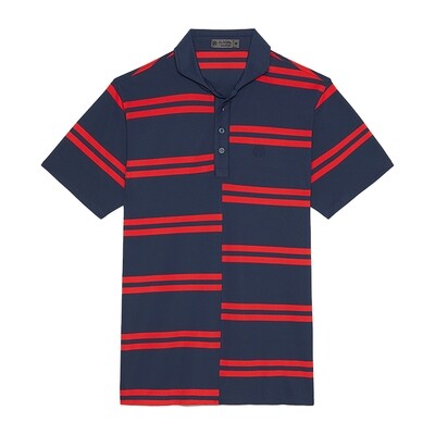G/FORE Men&#39;s Offset Stripe Tech Pique Polo