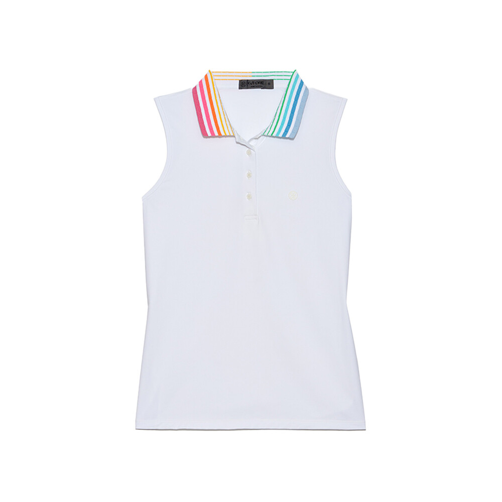 G/FORE Women&#39;s Detailed Collar Sleeveless Polo, Sizes: XS