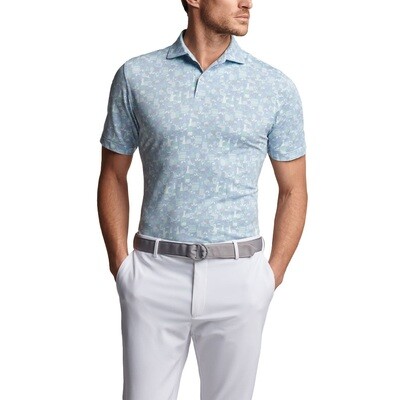 Peter Millar Men's Oenophilia Performance Pique Polo (Channel Blue)