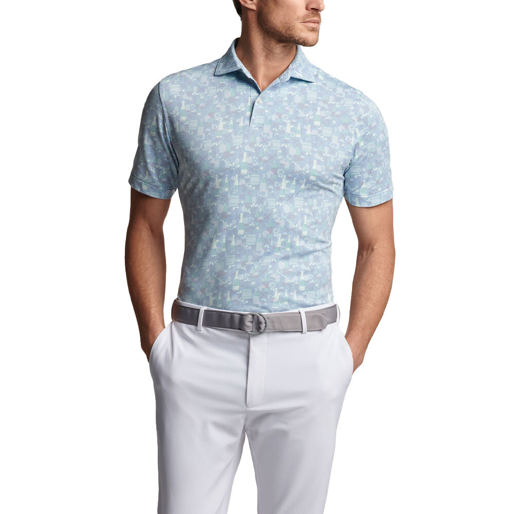 Peter Millar Men's Oenophilia Performance Pique Poloo (Channel Blue)