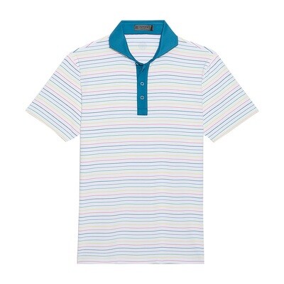 G/FORE Men's Multi Stripe Tech Jersey Slim Fit Polo