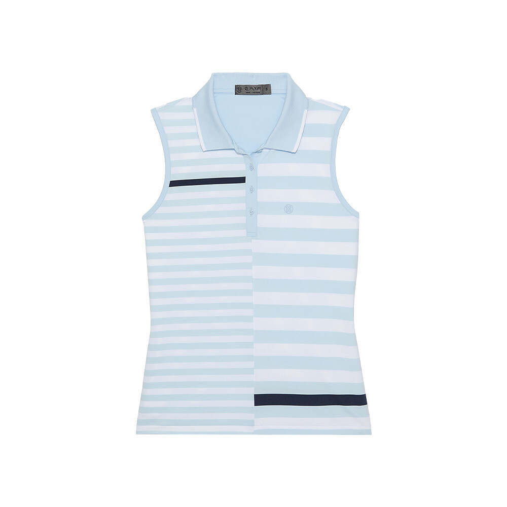 G/FORE Women&#39;s Bold Stripe Y.D Tech Jersey Sleeveless Polo, SIZES: XS