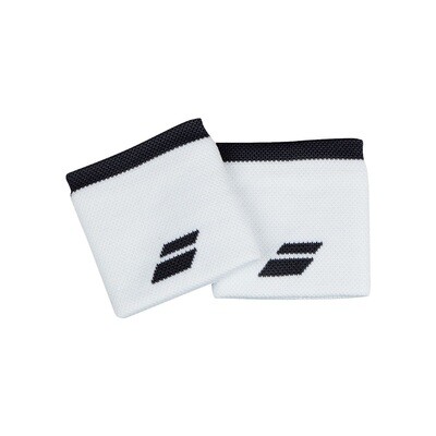 Babolat Logo Wristband, COLOR: White/Rabbit