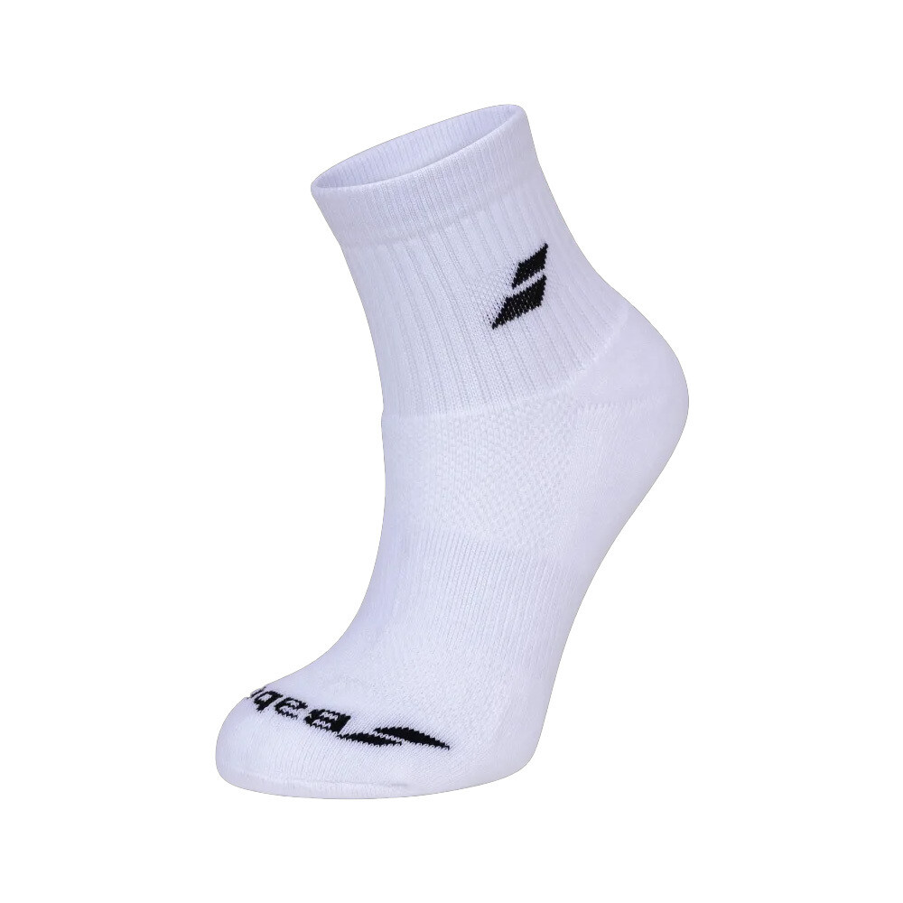 Babolat Quarter Socks 3 pcs per Pack, COLOR: White, SIZE: 39-42