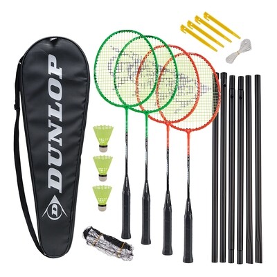 Dunlop Badminton S-Star SSX 2.0 4 Player Set with Net