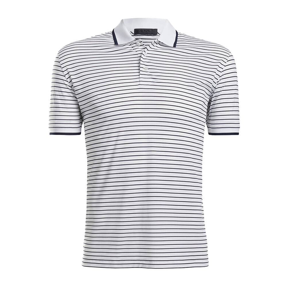 G/FORE Men&#39;s Perforated Stripe Polo Shirt, COLOR: Snow, SIZES: S