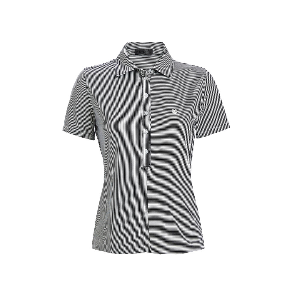 G/FORE Women&#39;s Mixed Feeder Stripe Tech Jersey Polo, COLOR: Twilight, SIZES: XS