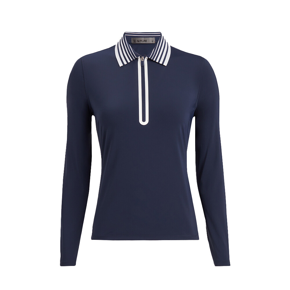 G/FORE Women’s Silky Tech Nylon Quarter Zip Polo, COLOR: Twilight, SIZES: XS