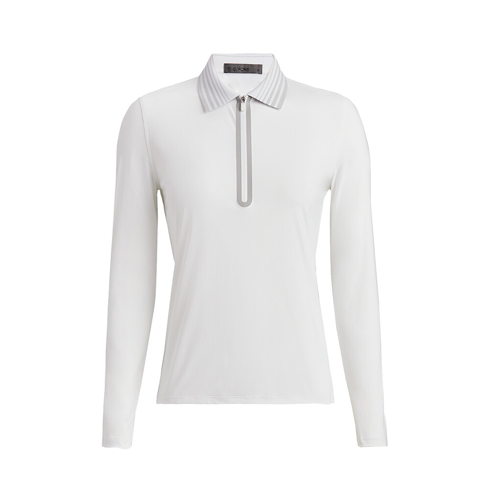 G/FORE Women’s Silky Tech Nylon Quarter Zip Polo, COLOR: Snow, SIZES: XS