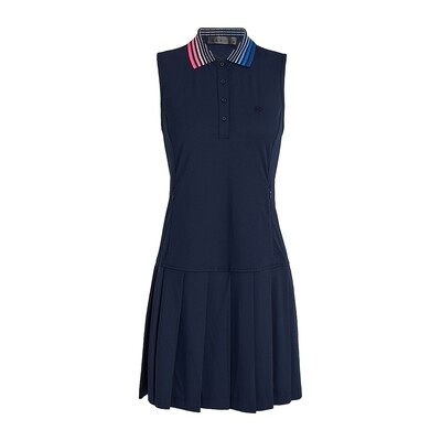 G/FORE Women&#39;s Contrast Ribcollar Pique Sleeveless Polo