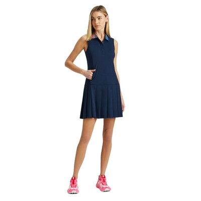 G/FORE Women's Contrast Ribcollar Pique Sleeveless Polo