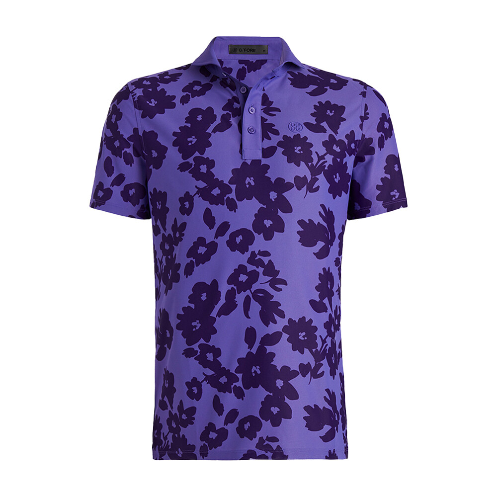 G/FORE Men’s Tonal Floral Tech Piqué Polo, COLOR: Canyon Purple, SIZES: S