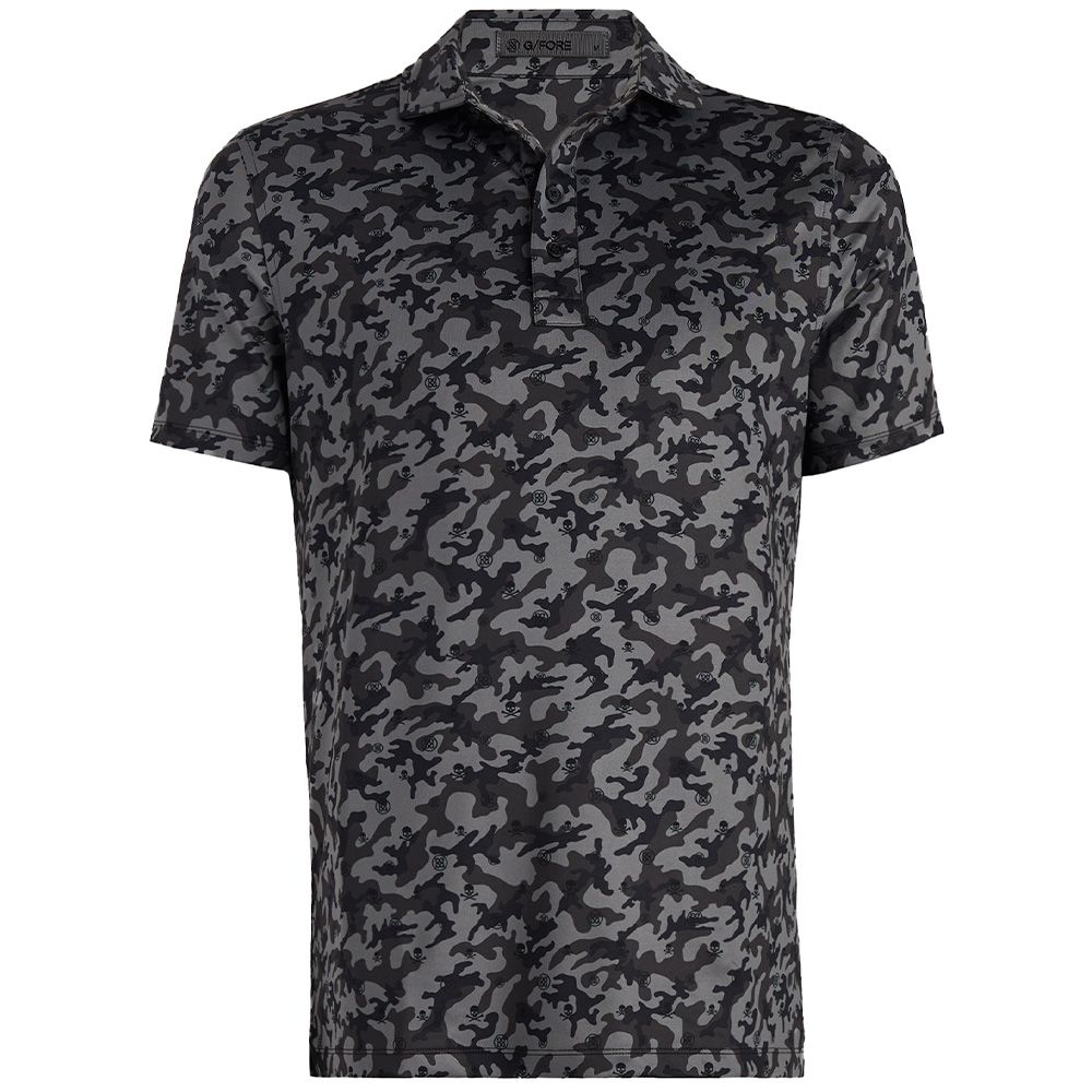G/FORE Men’s Mapped Icon Camo Tech Jersey Golf Polo Shirt, COLOR: Onyx, SIZES: S