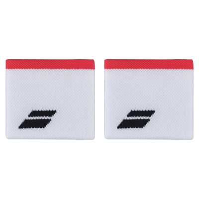 Babolat Logo Wristband Unisex, Color: White/Strike Red