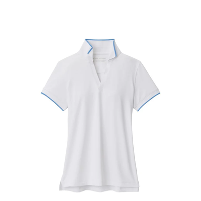 Peter Millar Women&#39;s Betty Short Sleeve Drop V Polo White