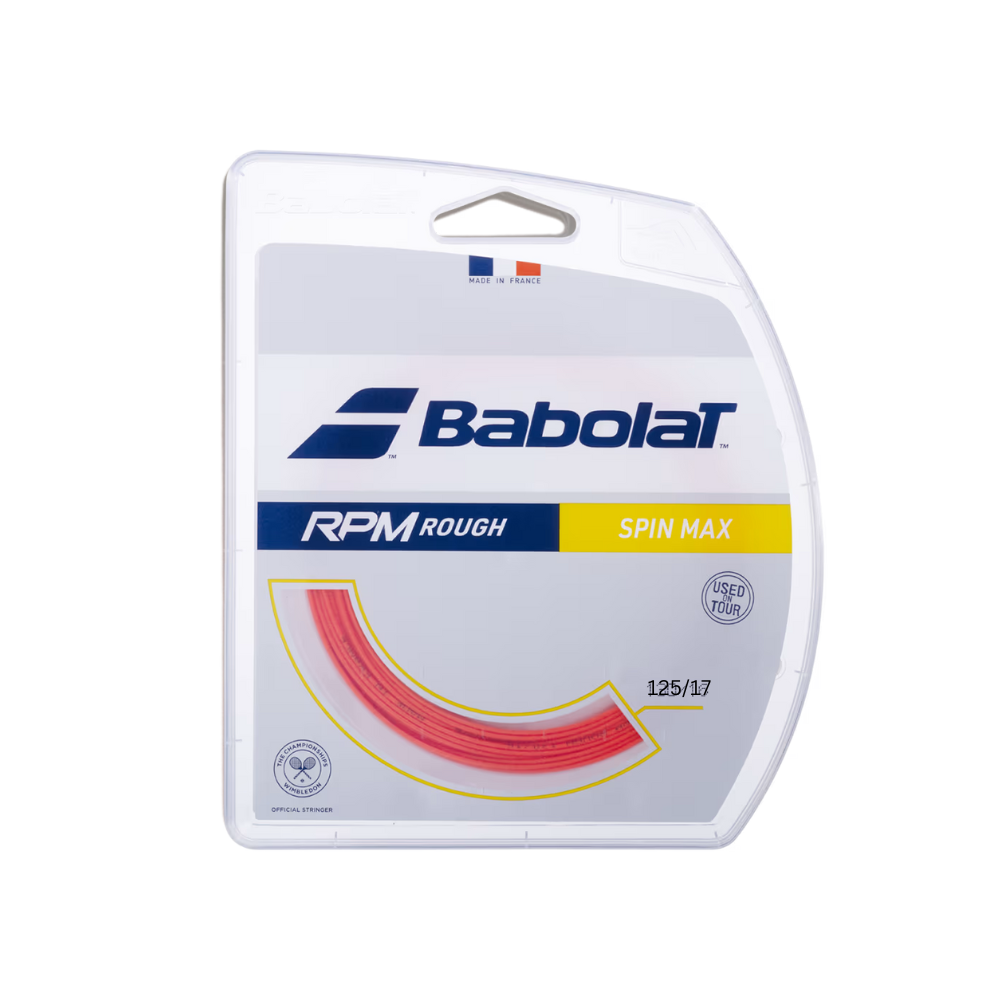 Babolat Tennis String RPM Rough 12M, COLOR: Neon Red, GAUGE: 130/16 Gauge