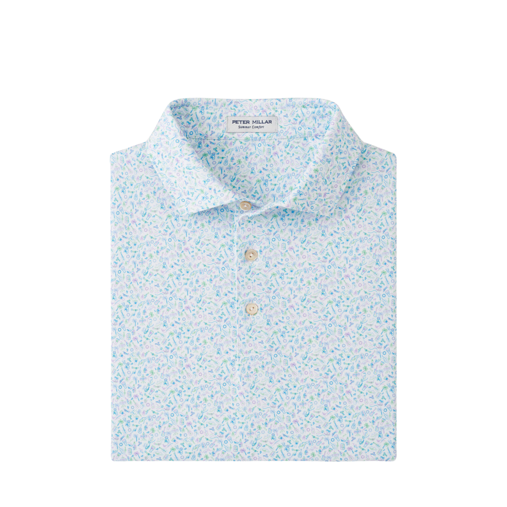 Peter Millar Men&#39;s Island Jammin&#39; Performance Jersey Polo