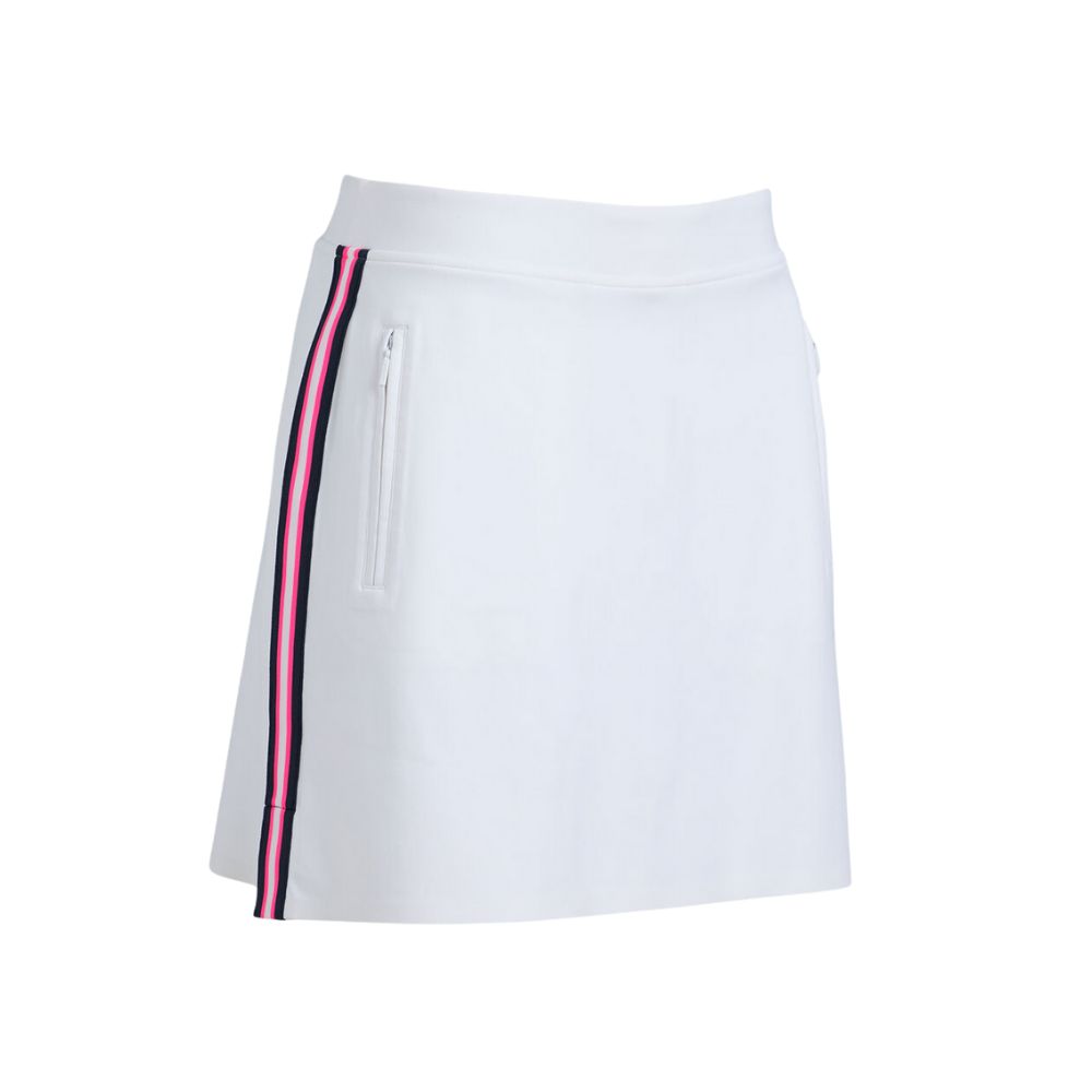 G/FORE Women&#39;s Side Stripe Stretch Scuba Skort, COLOR: Snow, SIZES: M