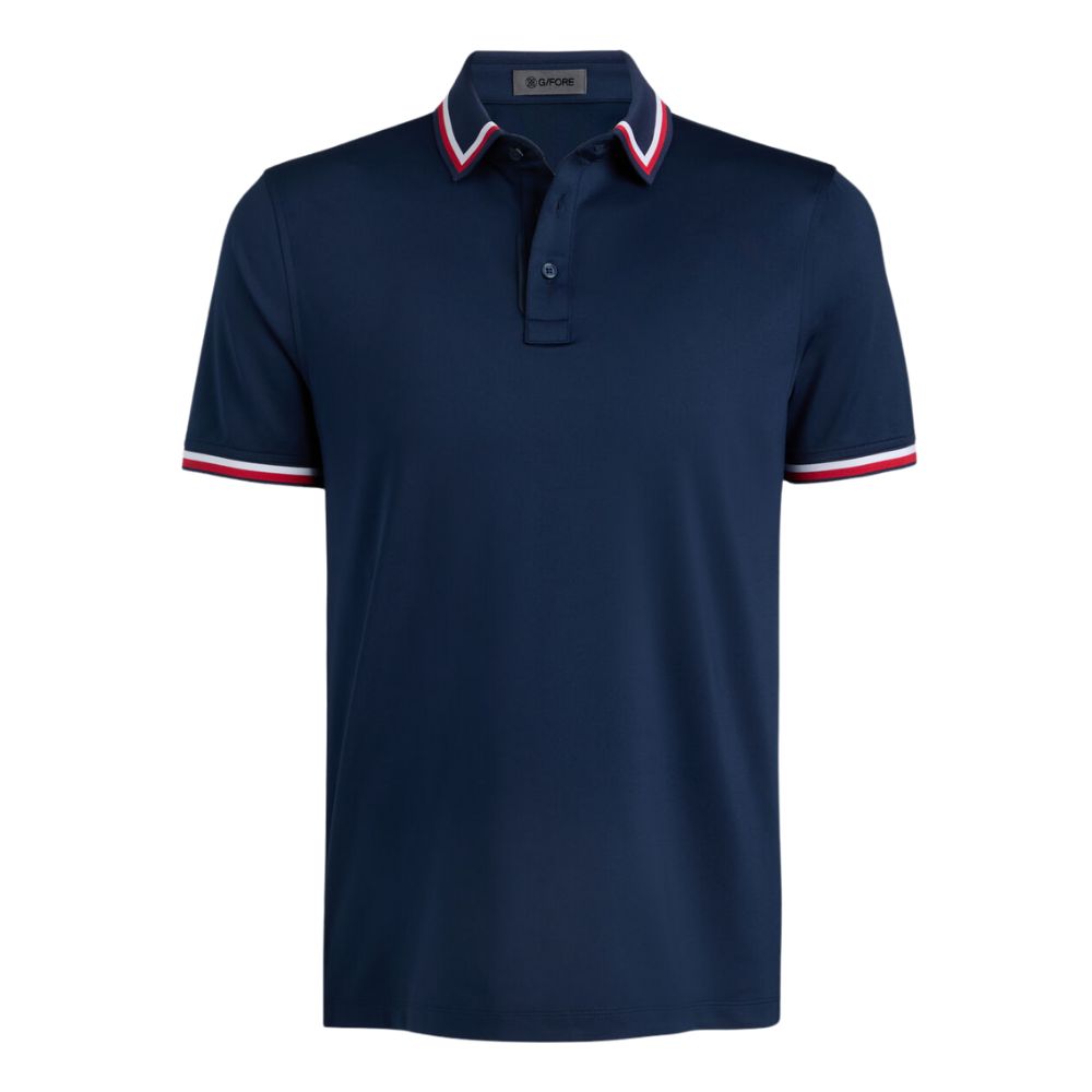 G/FORE Men’s G/Tab Essential Tech Jersey Banded Sleeve Polo, COLOR: Twilight, SIZES: S