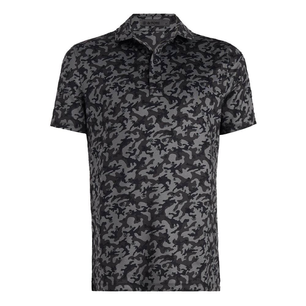 G/FORE Men’s Mapped Icon Camo Tech Jersey Golf Polo, COLOR: Onyx, SIZES: S
