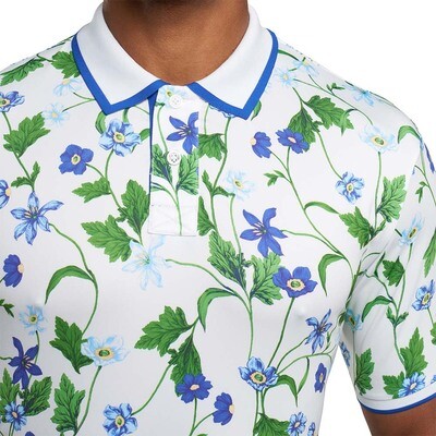 G/FORE Men's Blue Floral Polo