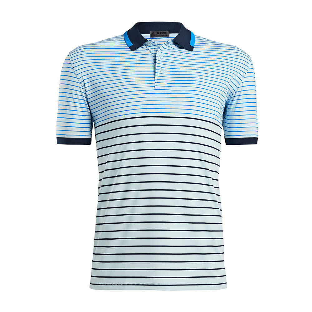 G/FORE Men's Two-Tone Stripe Polo, COLOR: CAPRI, SIZES: S