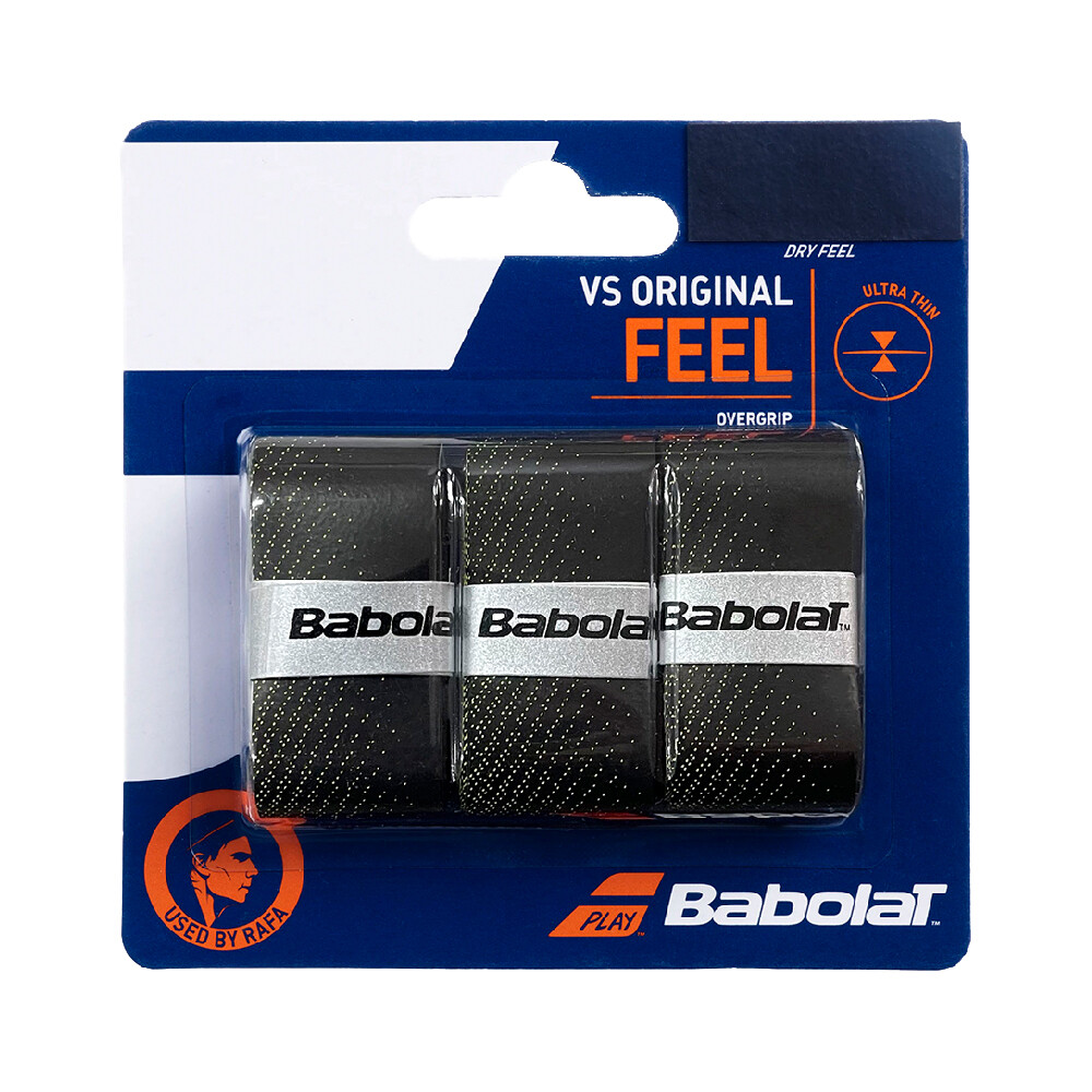 Babolat VS Original Feel Overgrip, COLOR: Black/Yellow