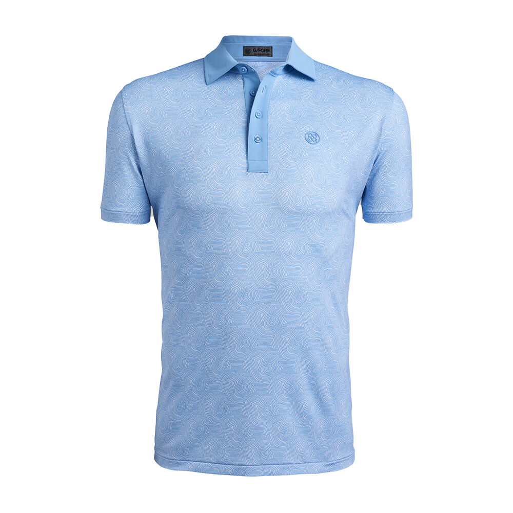 G/FORE Men's Abtract Spiral Tech Jersey Polo, SIZES: M, COLOR: Allure