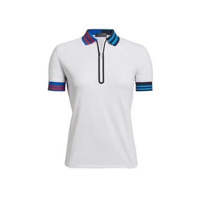 G/FORE Women’s Logo Zip Lightweight Pique Polo (Snow)