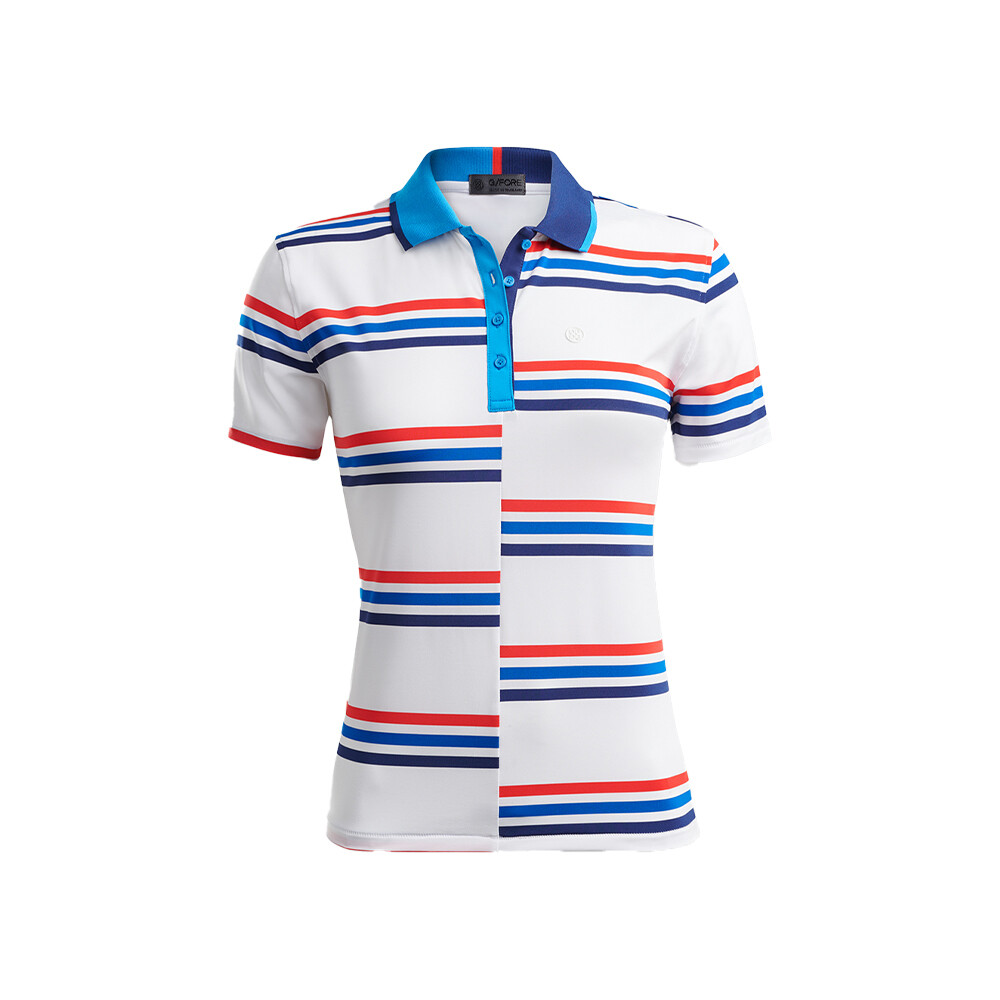 G/FORE Women’s Offset Stripe Lightweight Jersey Polo, SIZES: S