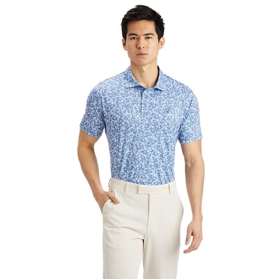 G/FORE Men's Mini Floral Tech Jersey Slim Fit Polo