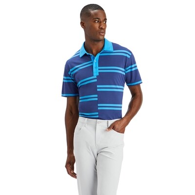 G/FORE Men's Offset Stripe Tech Piqué Slim Fit Polo