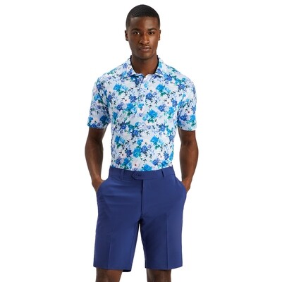 G/FORE Men's Photo Floral Tech Jersey Slim Fit Polo