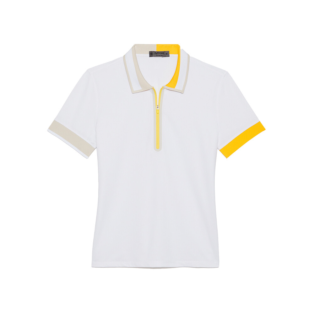 G/FORE Women’s Contrast Collar Tech Piqué Quarter Zip Polo, SIZES: XS